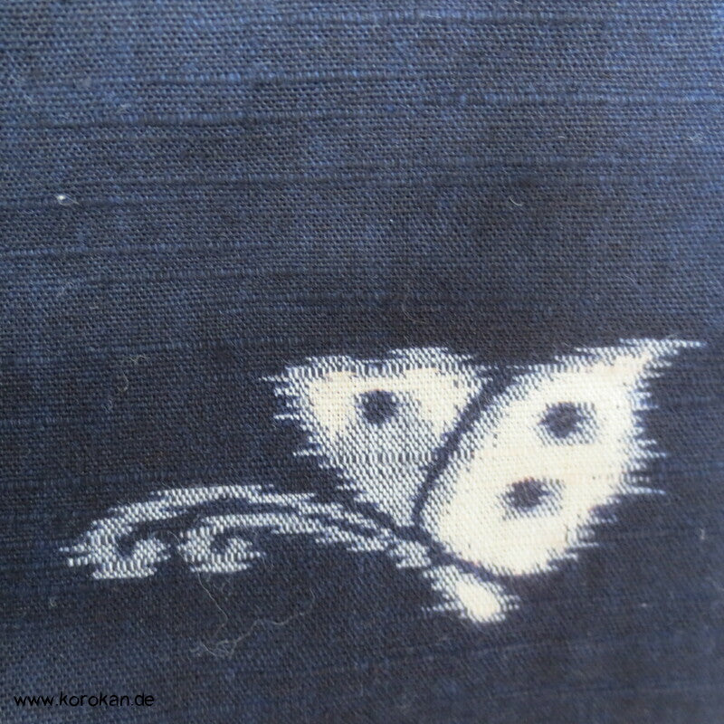 Baumwoll Kasuri zweiteiliger Kimono, Dochugi + Wickelrock