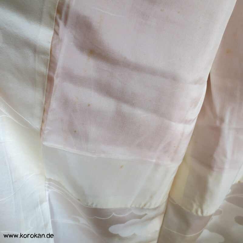 Gräser, Bambus, Chrysanthemen Seidendamast Furisode Kimono