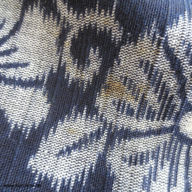 Baumwoll Kasuri zweiteiliger Kimono, Dochugi + Wickelrock