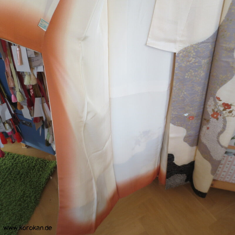 Homongi Milchstraße, teilbestickter Sayagata Seidendamast Kimono