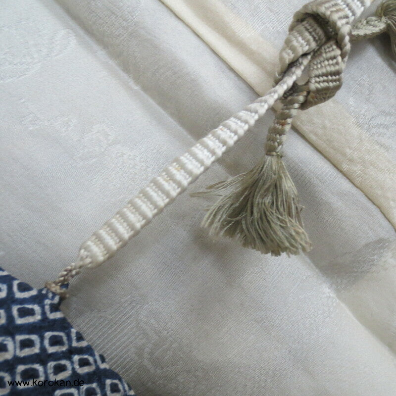 Full Shibori Seiden Haori mit Blätter Muster und Himo