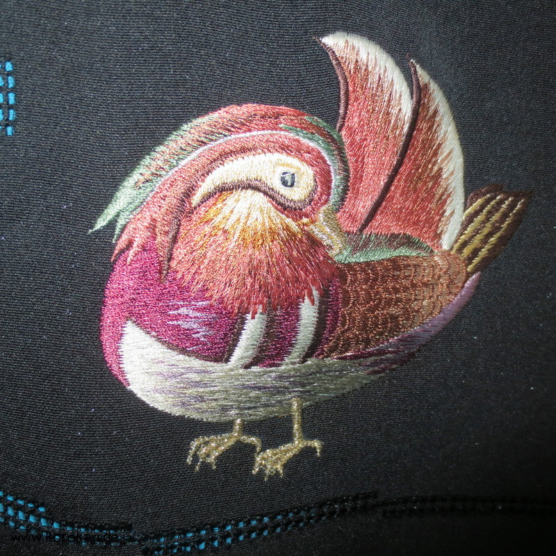 gestickte Mandarinenten, Durchbruchmuster Haori