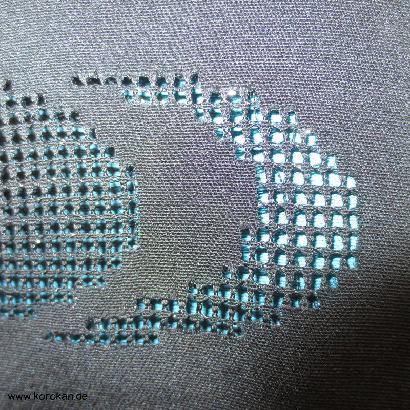 gestickte Mandarinenten, Durchbruchmuster Haori