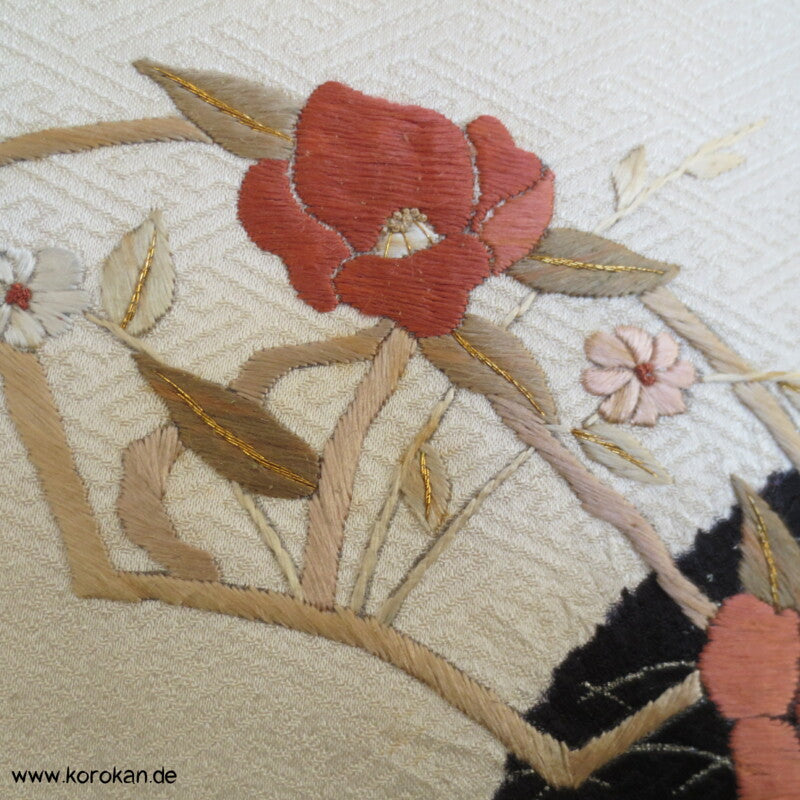 Homongi Milchstraße, teilbestickter Sayagata Seidendamast Kimono