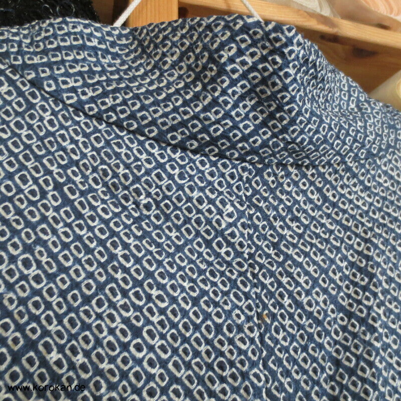 Full Shibori Seiden Haori mit Blätter Muster und Himo