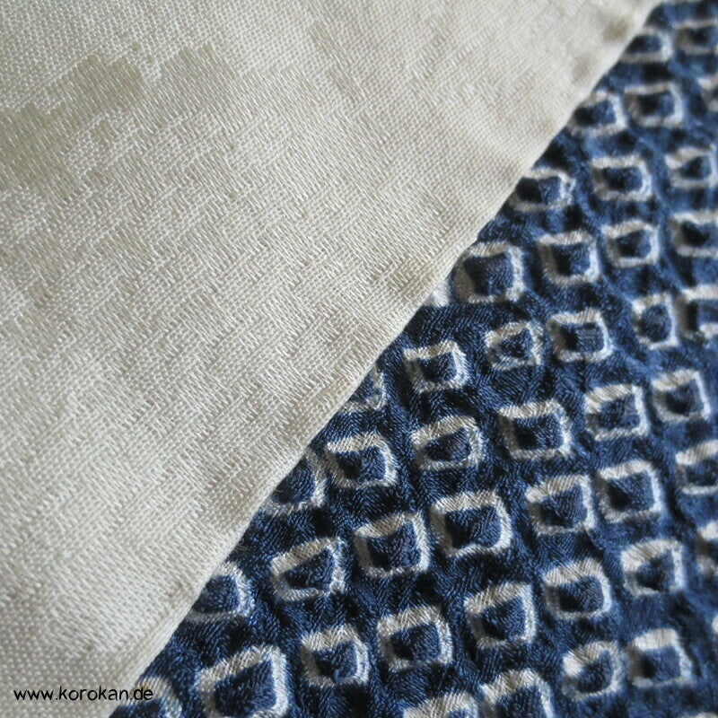 Full Shibori Seiden Haori mit Blätter Muster und Himo