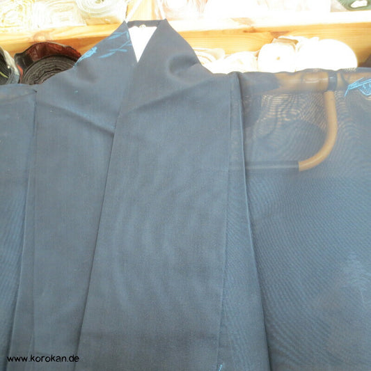 Boote und Bambusgitter Sommer Hitoe Kimono Sha Seide