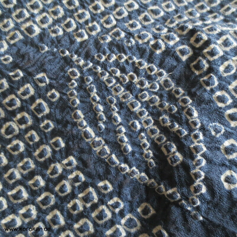 Full Shibori Seiden Haori mit Blätter Muster und Himo