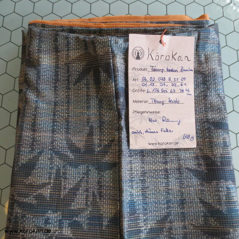 Bambus Kasuri Tsumugi Seiden Kimono