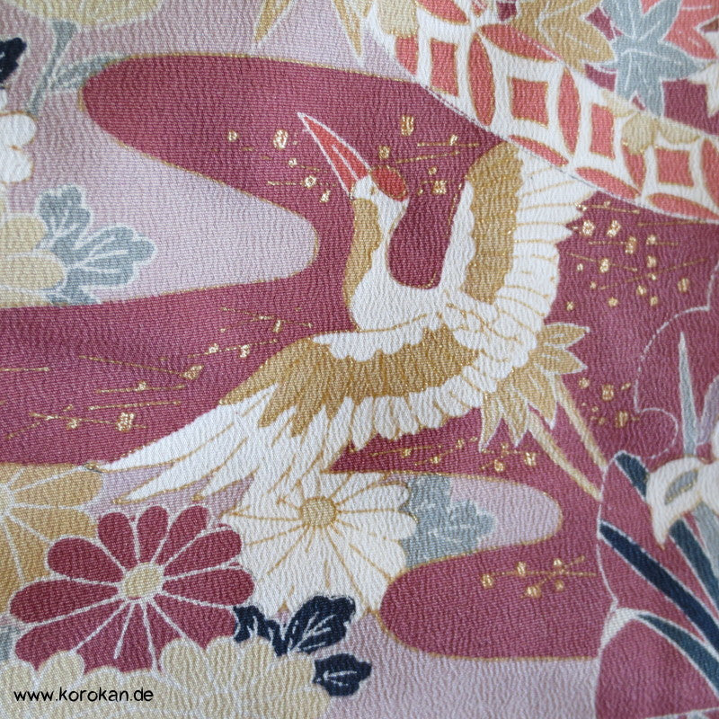 Tomesode Kranich Seiden Kimono Karieba