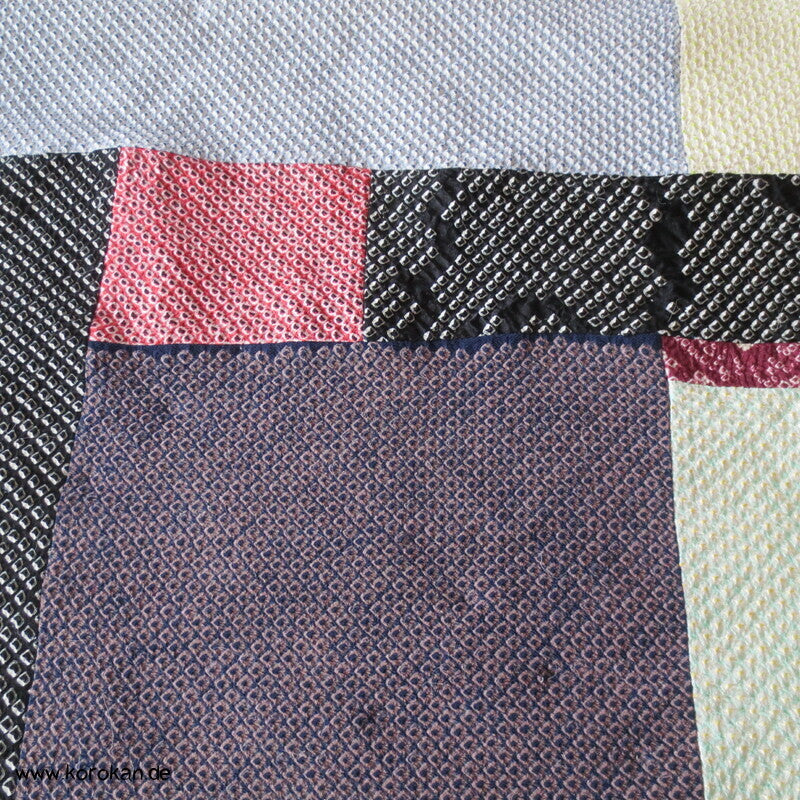 Kakebuton Bettüberwurf bunte Shibori Reste Upcycling