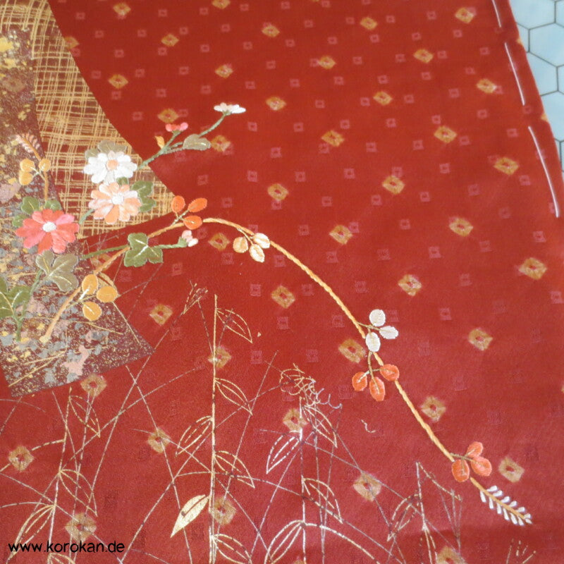 Shibori, Golddruck und Stickerei Homongi Karieba
