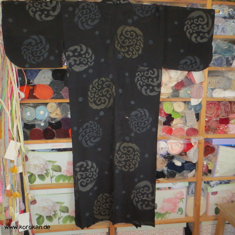 Wellenrondelle antiker Hitoe - Kimono Rho Crepe