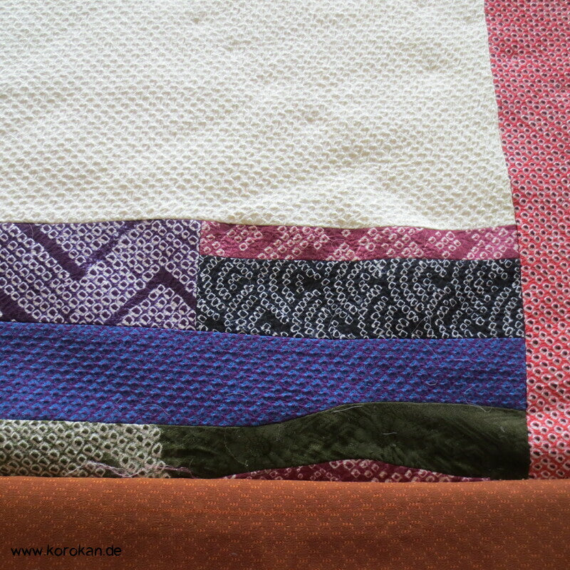 Kakebuton Bettüberwurf bunte Shibori Reste Upcycling