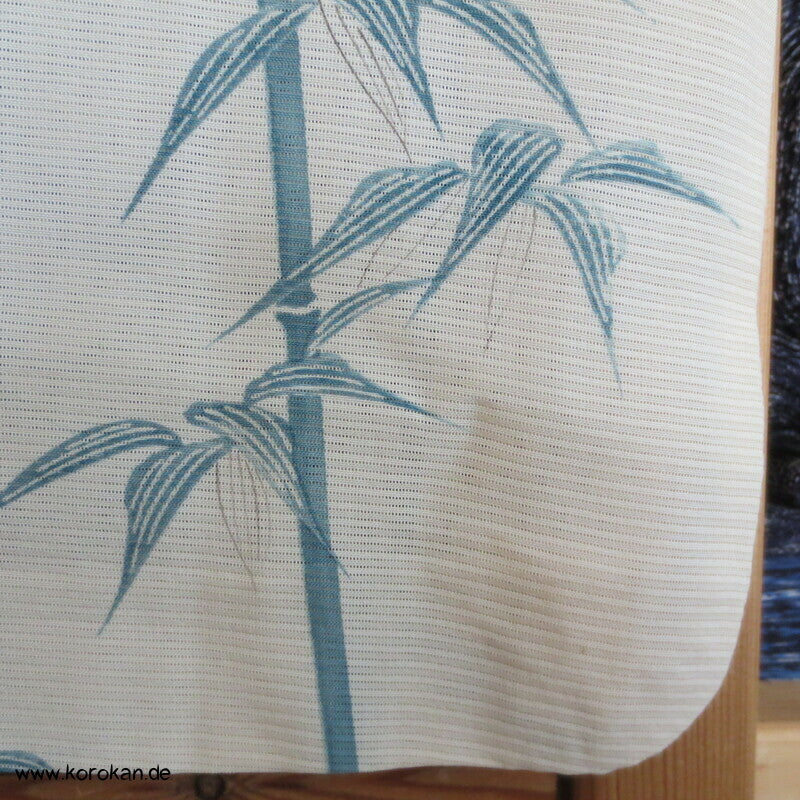 blaues Bambusmuster Hitoe Kimono, Rho Seide