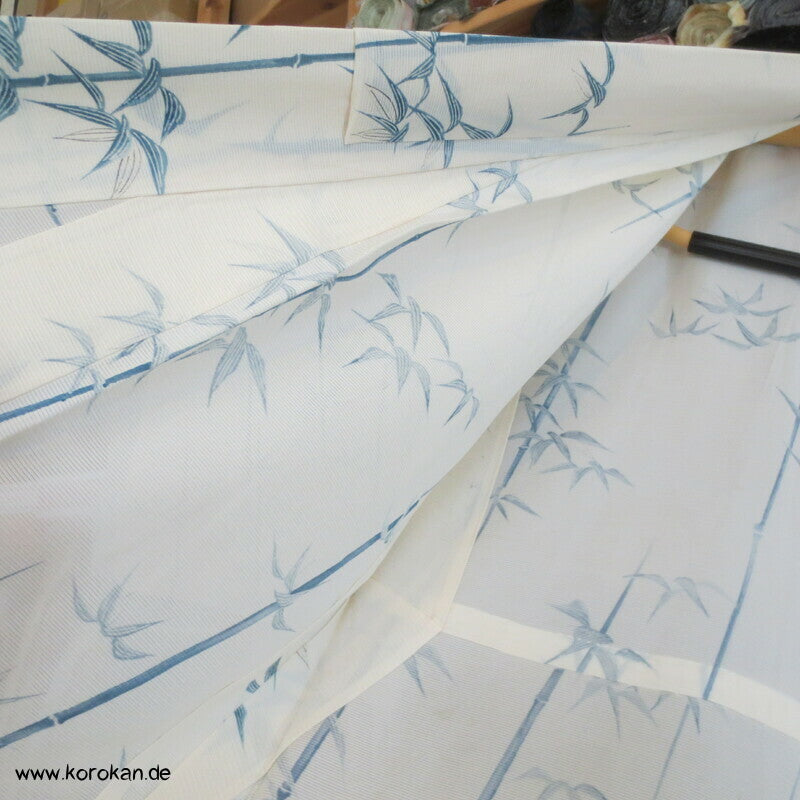 blaues Bambusmuster Hitoe Kimono, Rho Seide