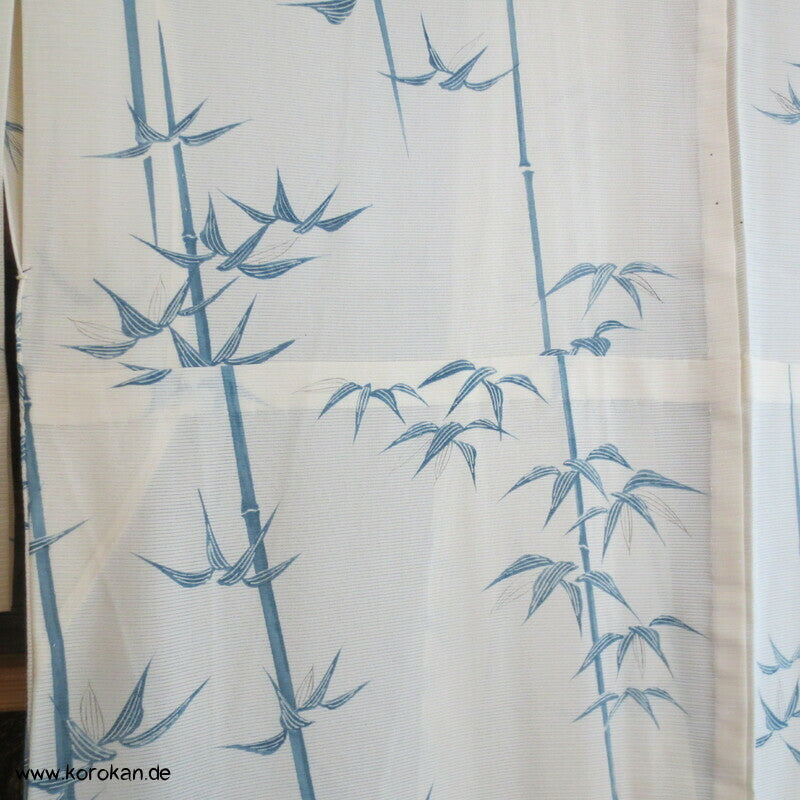 blaues Bambusmuster Hitoe Kimono, Rho Seide