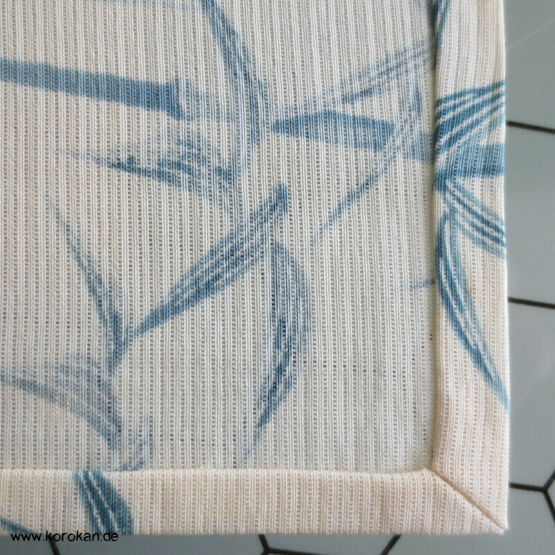blaues Bambusmuster Hitoe Kimono, Rho Seide