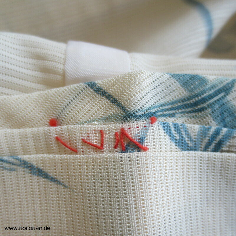 blaues Bambusmuster Hitoe Kimono, Rho Seide