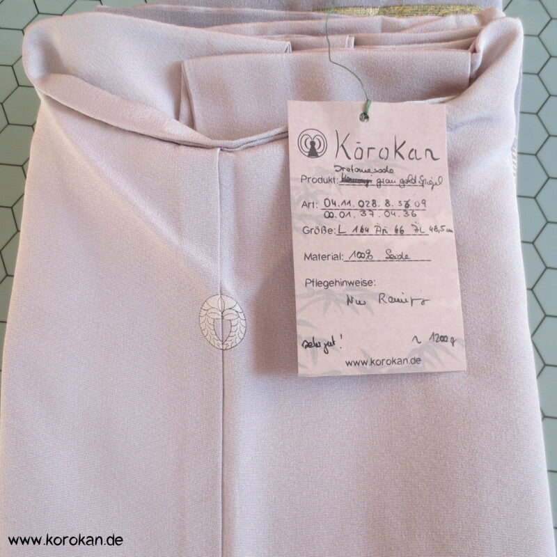 Gold Spiegel Irotomesode Seidencrepe Kimono - Künstlerstempel