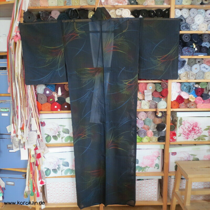 gewebte Gräser Hitoe Kimono, Sha Seide