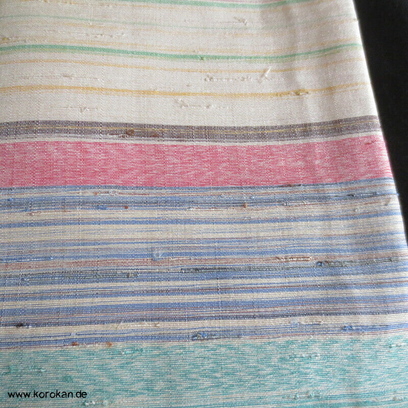 homemade Nagoya Obi, schwarzer Satin, buntes Futter