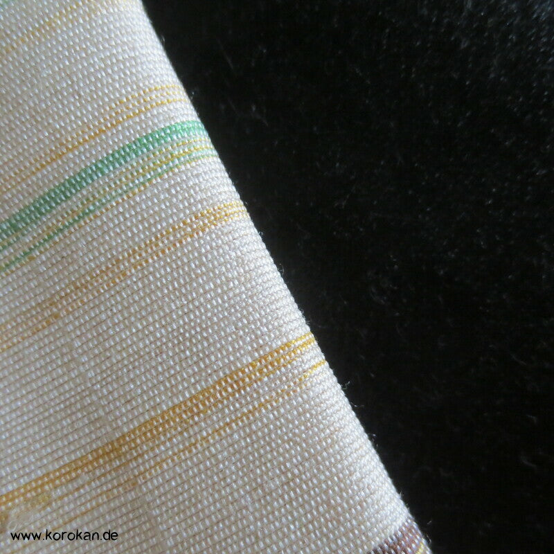 homemade Nagoya Obi, schwarzer Satin, buntes Futter