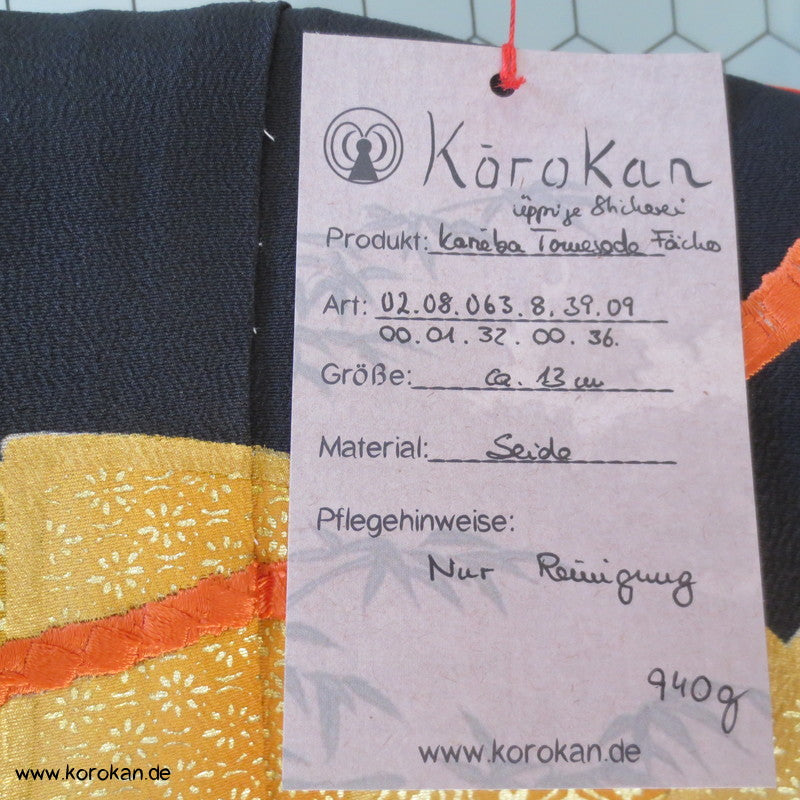 Tomesode Fächer, üppige Stickerei Seiden Kimono Karieba