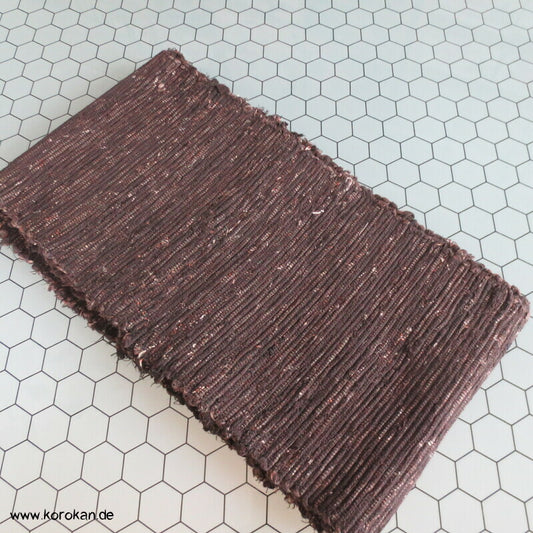 dunkelbrauner Hanhaba / Kaku Obi - dicker Upcycling Seidenrips