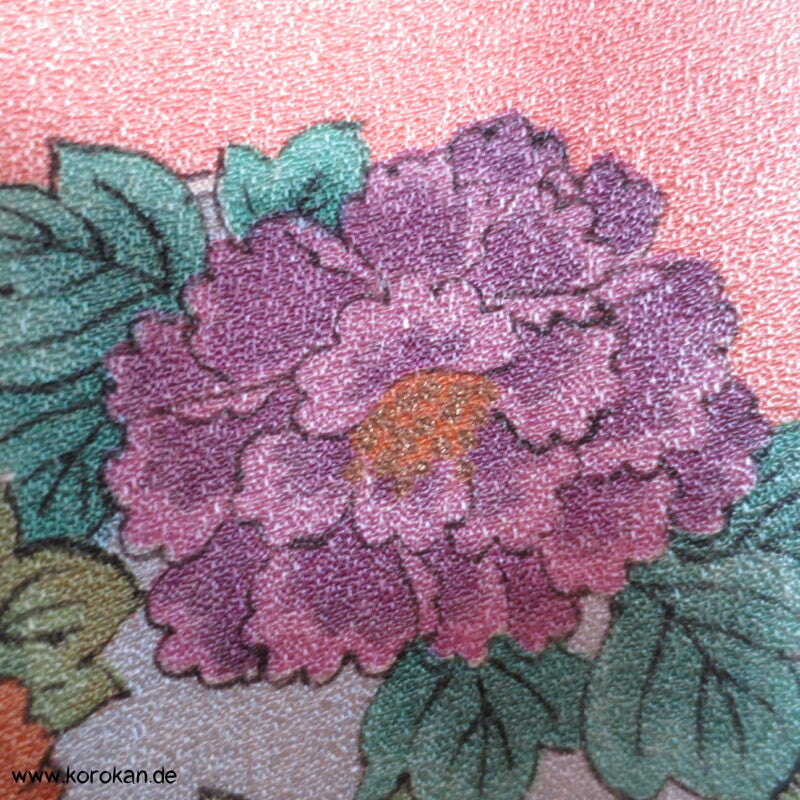 azalee mit bunten Blumenrondellen Komon Kimono