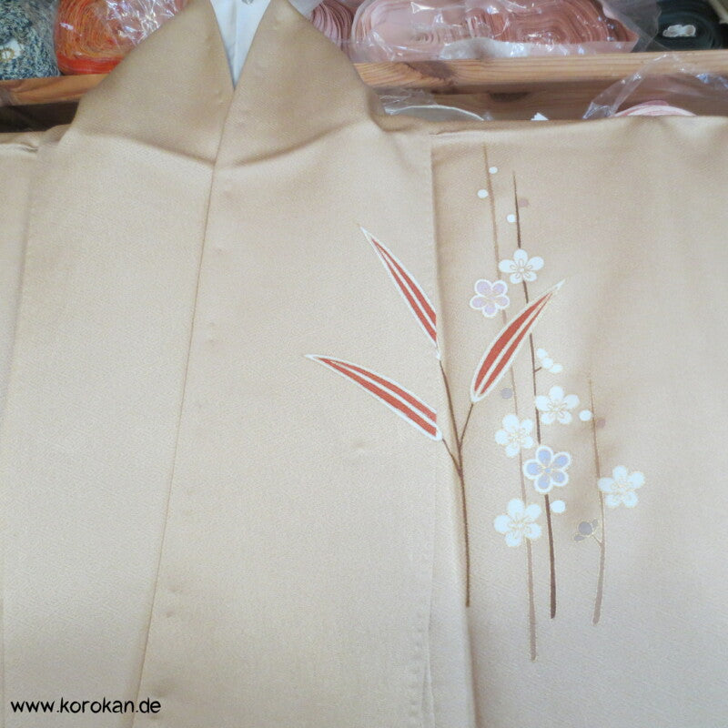 gold beige Bambusgitter und Blätter Homongi
