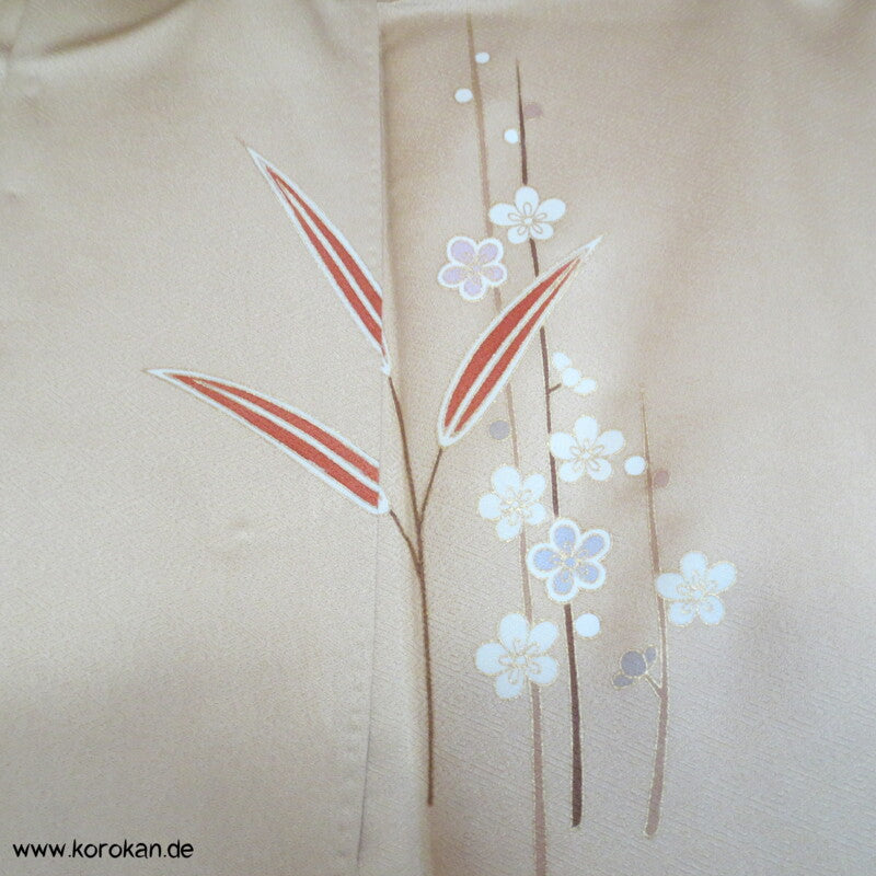 gold beige Bambusgitter und Blätter Homongi