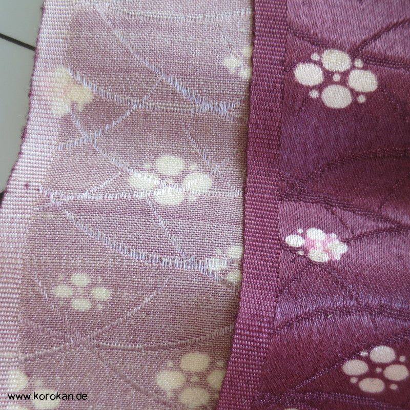 Gräser mit Blütenwellen Wolle / Seide Damast Kimono Stoff