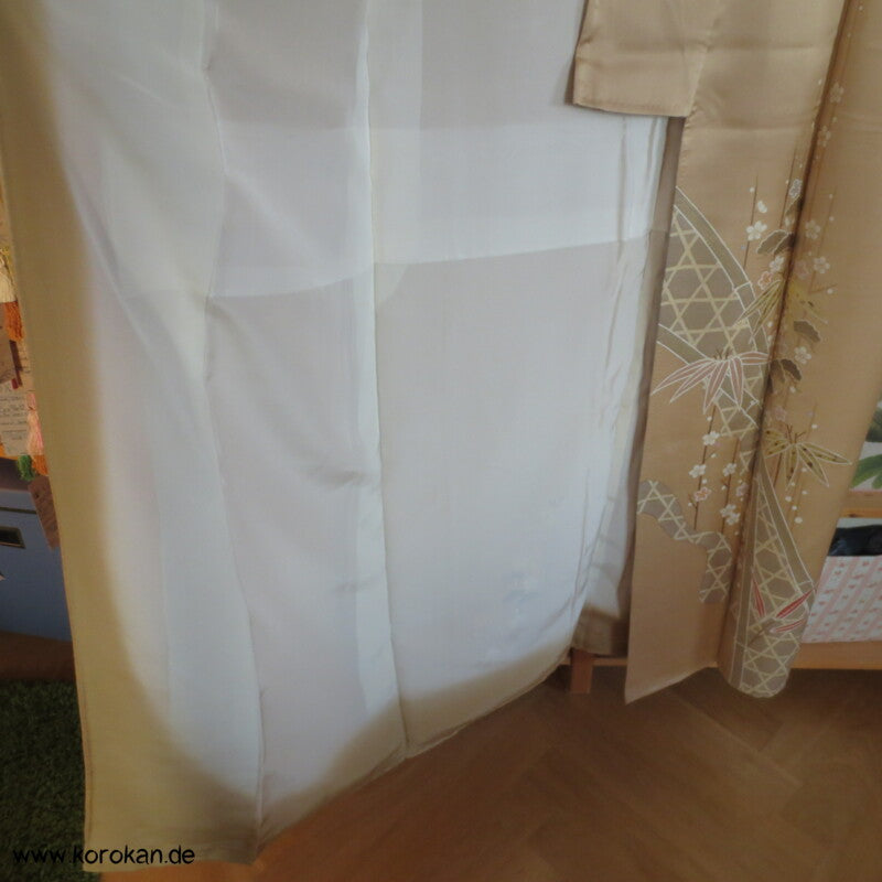 gold beige Bambusgitter und Blätter Homongi
