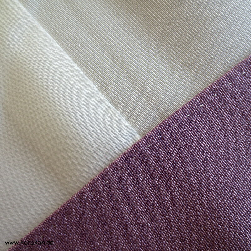 Tsukesage Kimono lilamauve Seidencrepe Gartenlandschaft