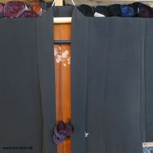 Männer Haori Kimono Jacke mit gold silber persimmon Phönixen