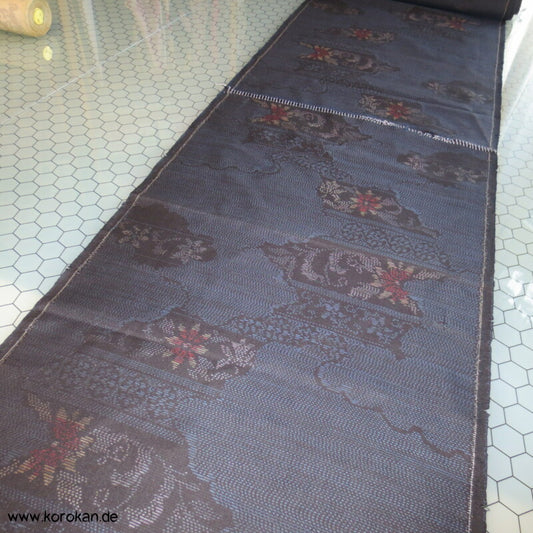 Blütenwolken Kasuri Tsumugi Seide, mit Bokashi Hakakke, Araihari Kimono