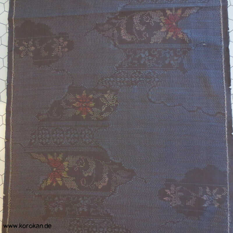 Blütenwolken Kasuri Tsumugi Seide, mit Bokashi Hakakke, Araihari Kimono