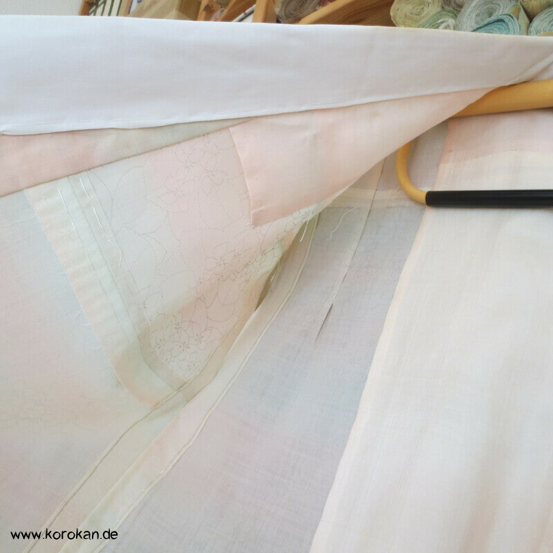 pastellige Hydrangea Wollmuslin Juban Unterkimono