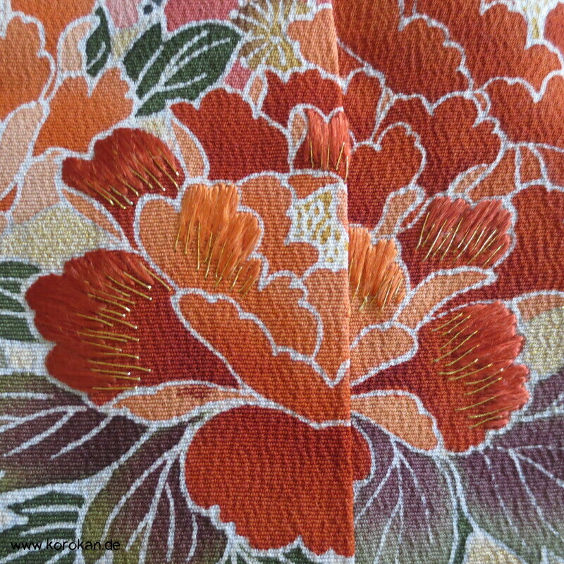 Tomesode, Fächermuster, Vögel Seiden Karieba Kimono