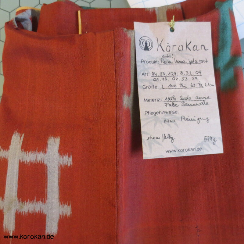 Igeta Kasuri Meisen Seiden Kimono mit Baumwollfutter