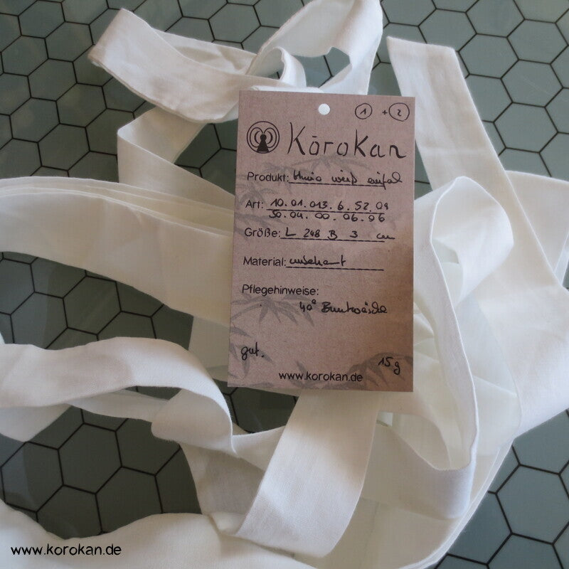 Himo Kimono Bindeband, einfach weiß