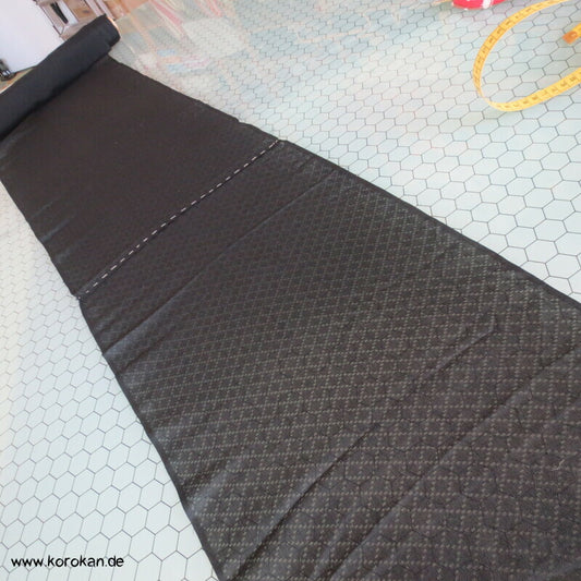 schwarzes Drehergewebe Seidenmaterial, Sha Georgette, Diagonalkaro