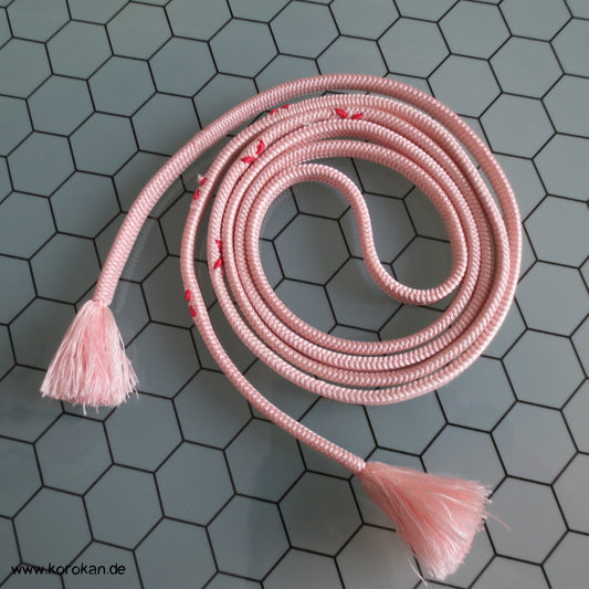 hell rosa mit roten Kreuzen Obijime, geflochten