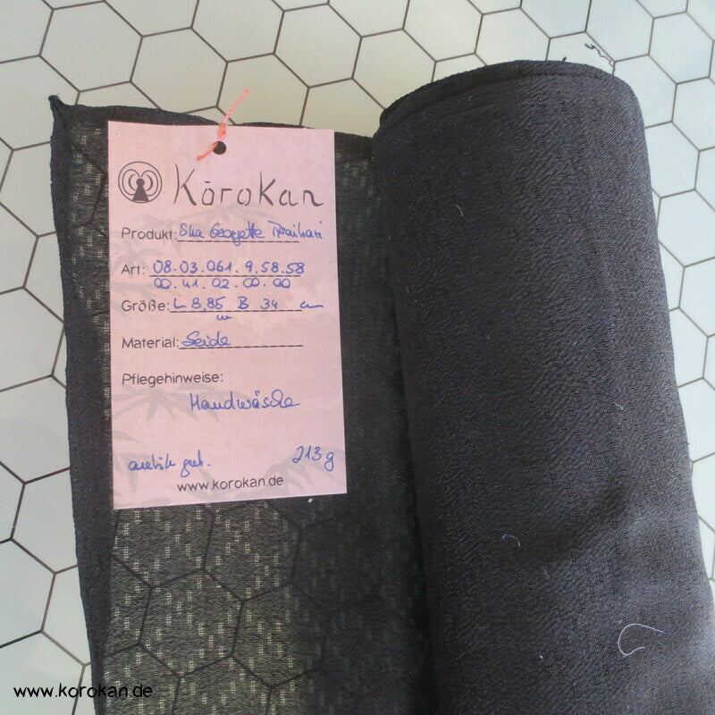 schwarzes Drehergewebe Seidenmaterial, Sha Georgette, Diagonalkaro