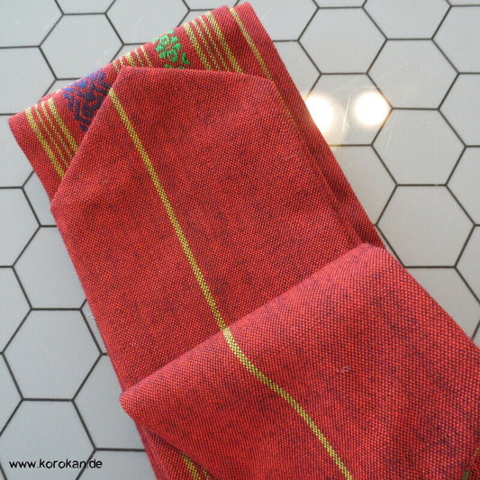 Kaku Obi / Datejime rostorange mit Hakata Streifen