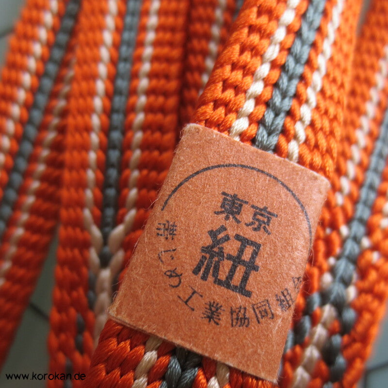 orange - blaugrau Obijime, Seide