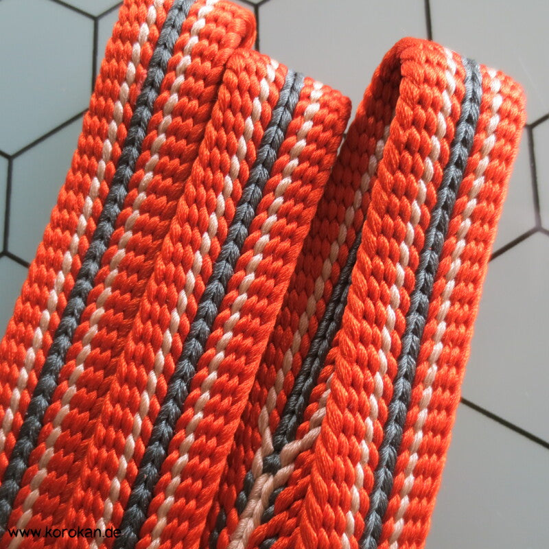 orange - blaugrau Obijime, Seide