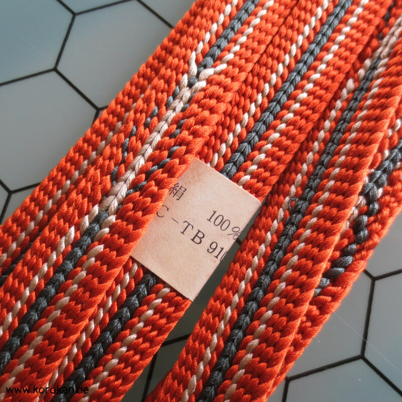 orange - blaugrau Obijime, Seide