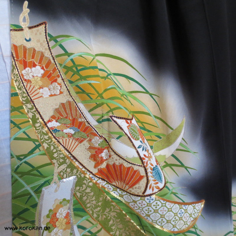 Tanzashi Bündel Tomesode Seiden Kimono